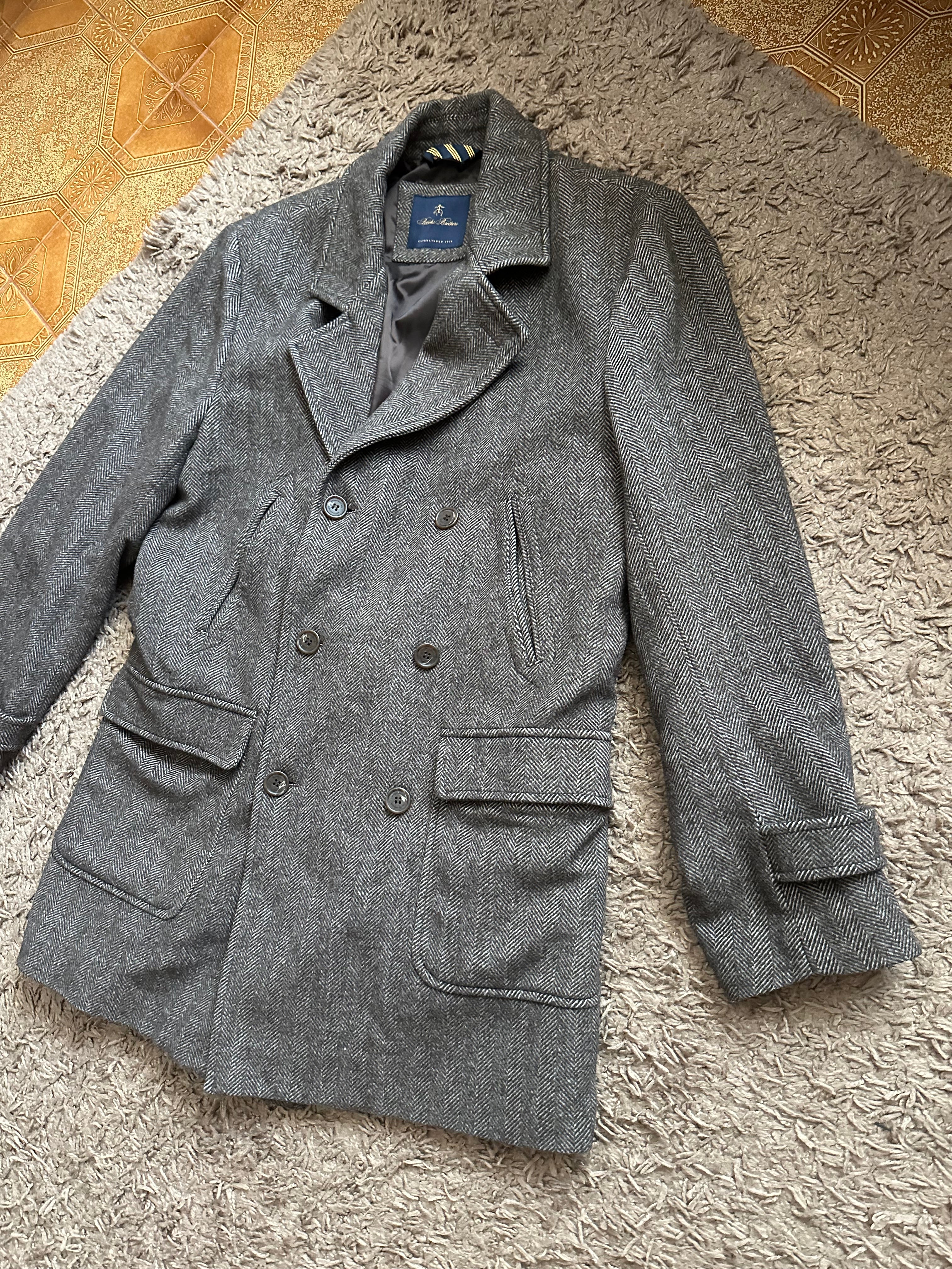 Brooks brothers camel brown pea coat Large 52